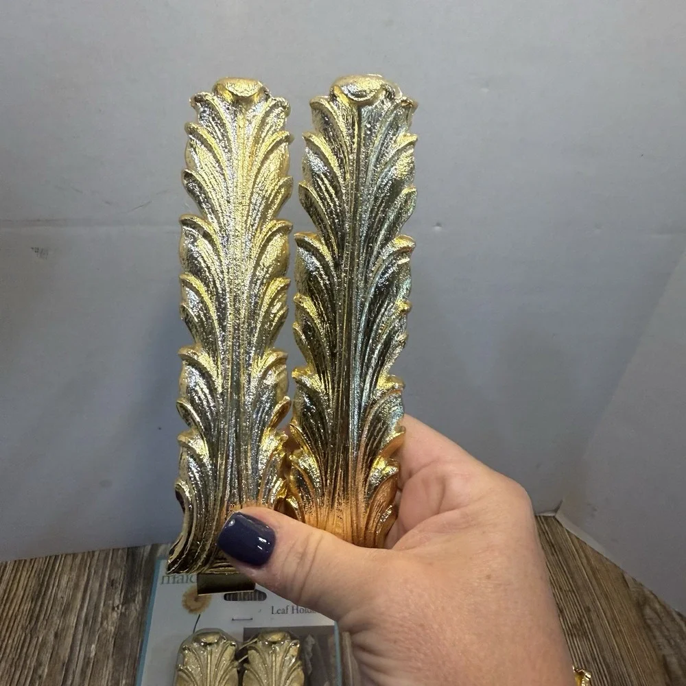 VTG Springmaid Gold Feather Curtain The Backs Set Of 3‎ One Set Is New Hollywood